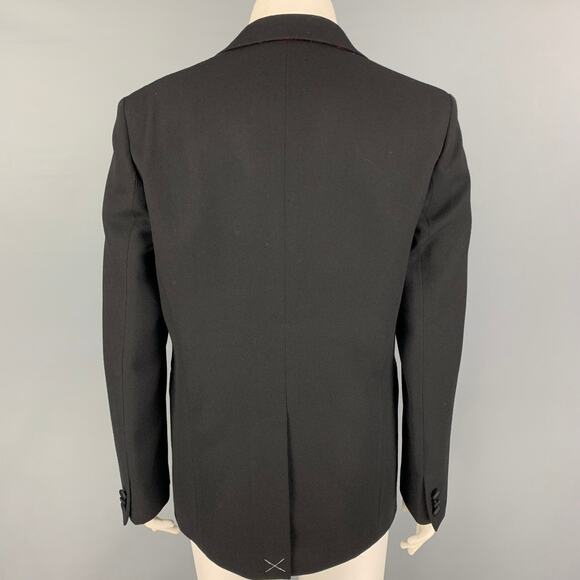 ETRO Size 36 Black Metallic Wool Notch Lapel Jacket - Picture 4 of 9